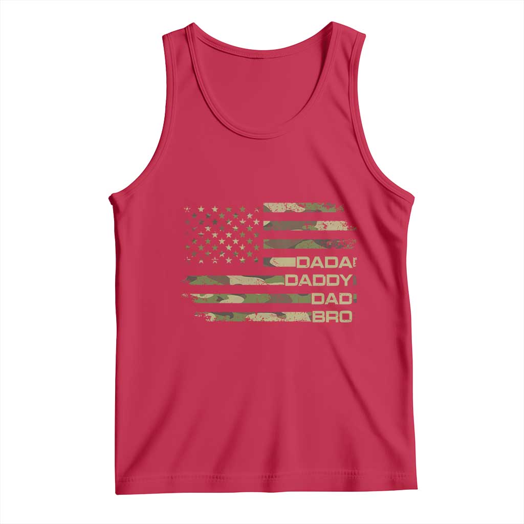 Dada Daddy Dad Bro Camo American Flag Tank Top Patriotic Fathers Day Gift