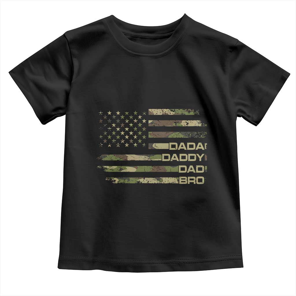 Dada Daddy Dad Bro Camo American Flag Toddler T Shirt Patriotic Fathers Day Gift