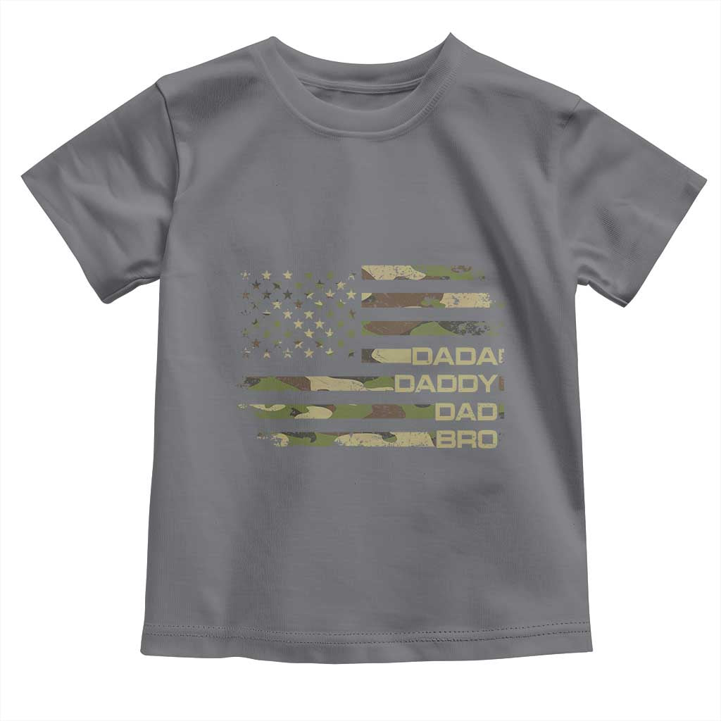 Dada Daddy Dad Bro Camo American Flag Toddler T Shirt Patriotic Fathers Day Gift