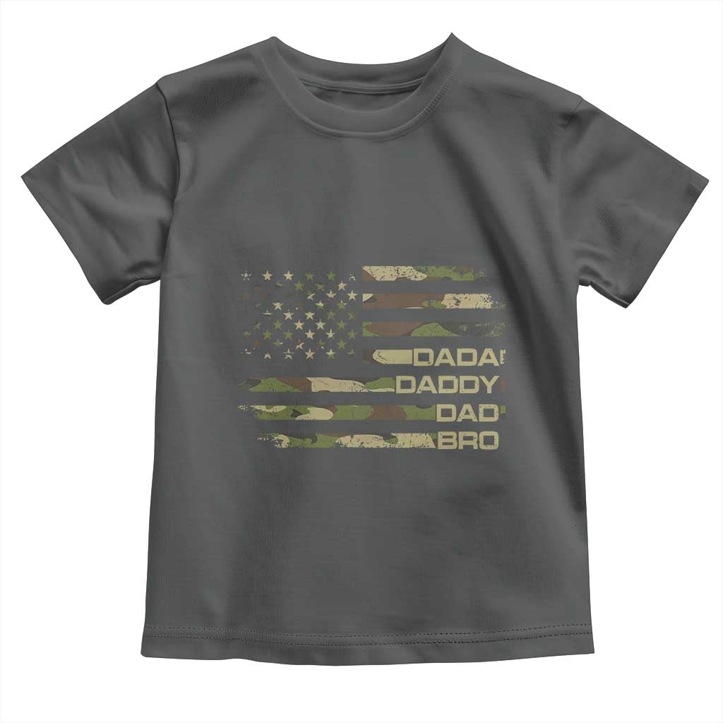 Dada Daddy Dad Bro Camo American Flag Toddler T Shirt Patriotic Fathers Day Gift