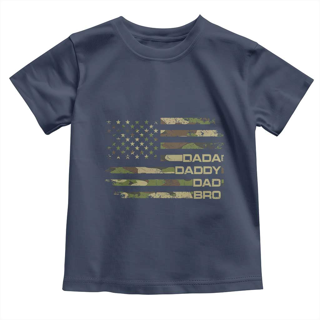 Dada Daddy Dad Bro Camo American Flag Toddler T Shirt Patriotic Fathers Day Gift