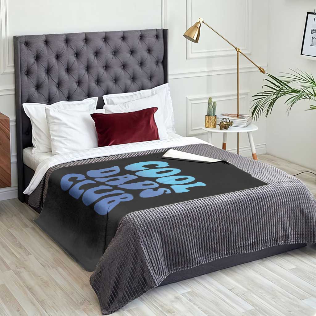 Cool Dads Club Blue Typography Throw Blanket Fathers Day Gift