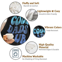 Cool Dads Club Blue Typography Throw Blanket Fathers Day Gift