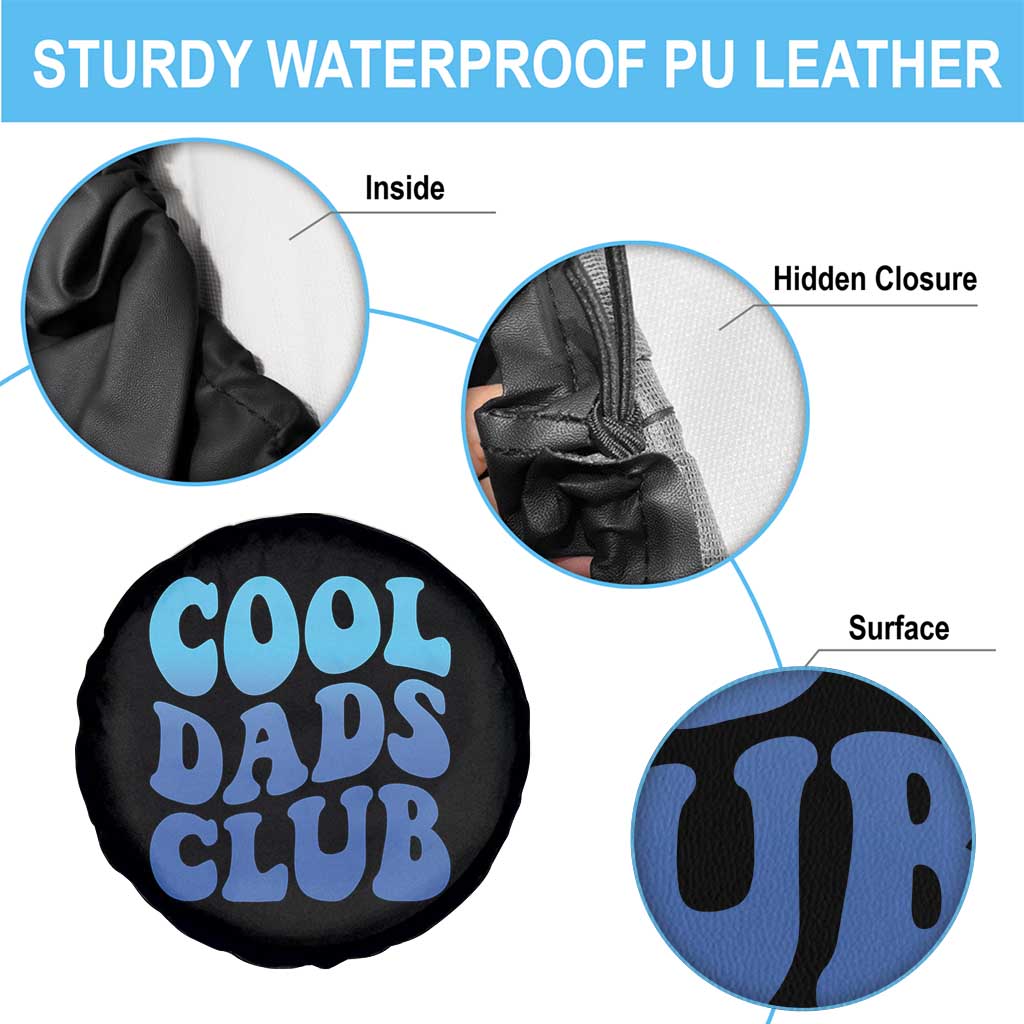 Cool Dads Club Blue Typography Spare Tire Cover Fathers Day Gift
