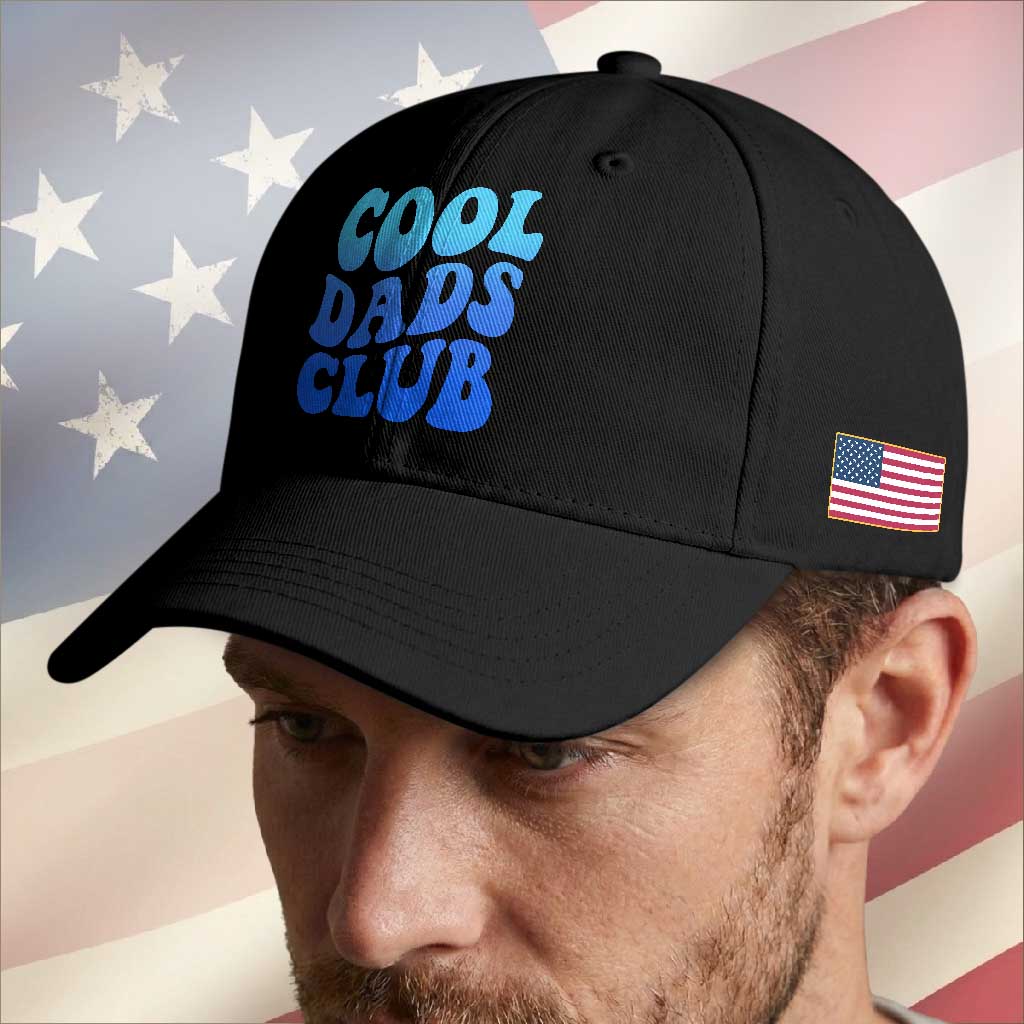 Cool Dads Club Blue Typography Baseball Cap Fathers Day Gift