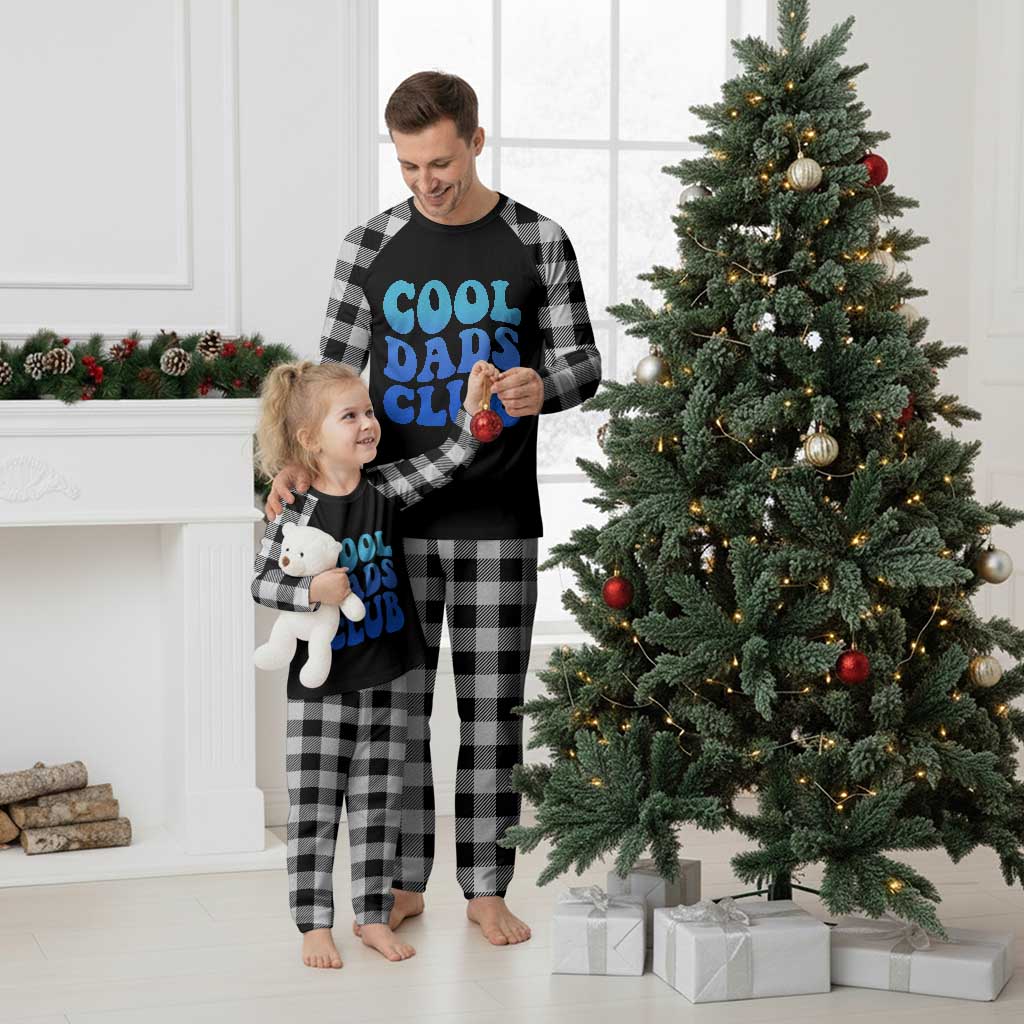 Cool Dads Club Blue Typography Plaid Pajama Set Fathers Day Gift