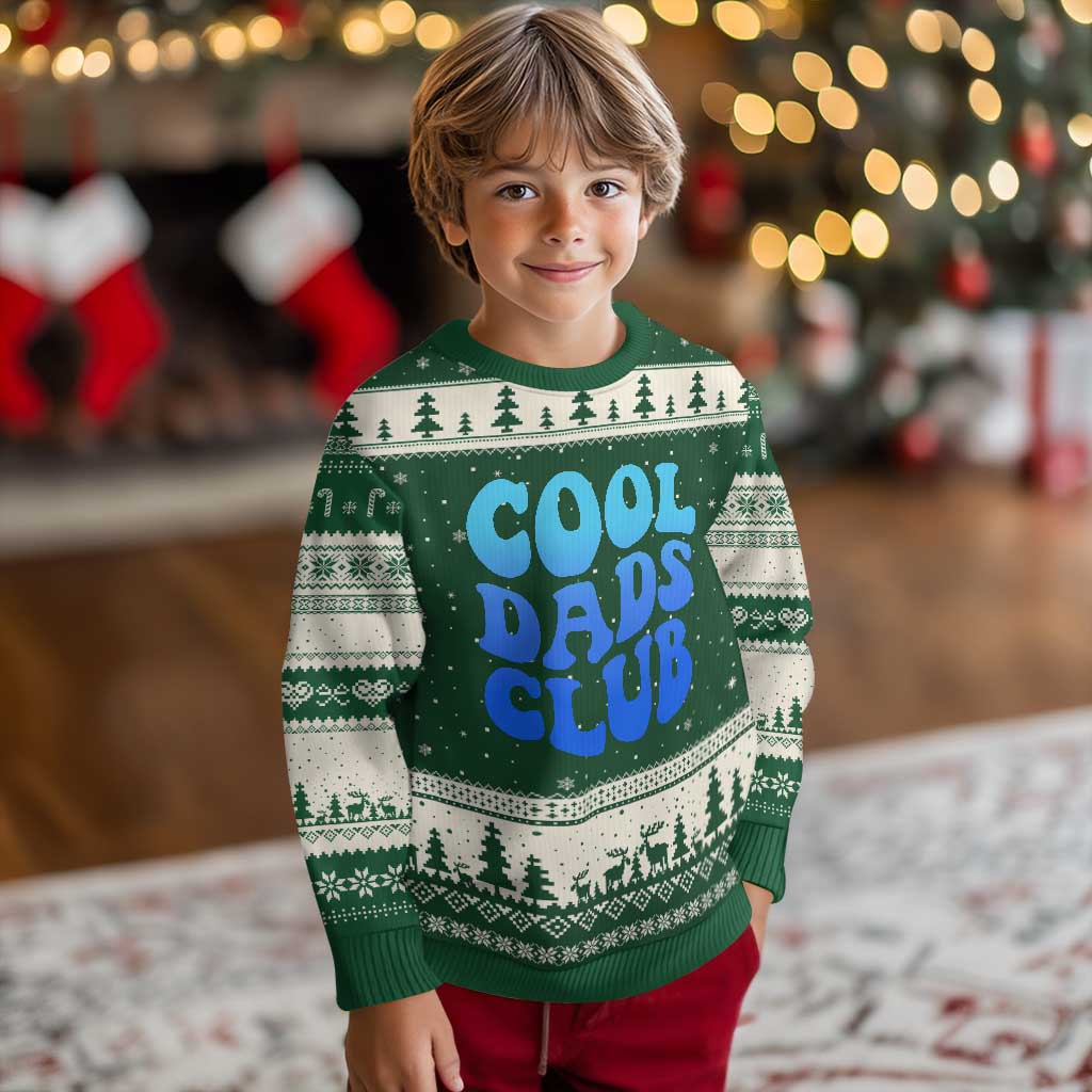 Cool Dads Club Blue Typography Ugly Christmas Sweater Fathers Day Gift
