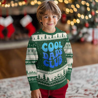 Cool Dads Club Blue Typography Ugly Christmas Sweater Fathers Day Gift