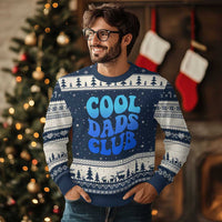 Cool Dads Club Blue Typography Ugly Christmas Sweater Fathers Day Gift