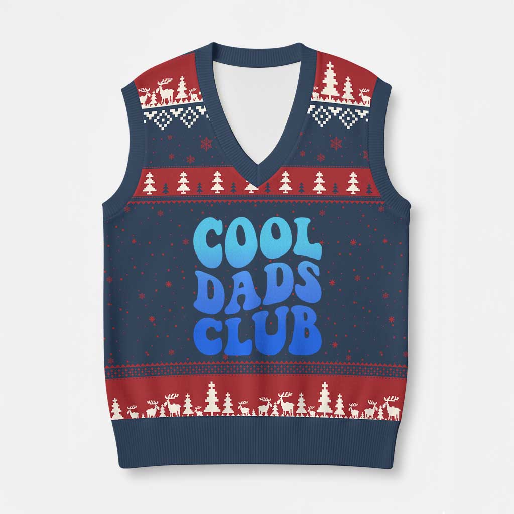 Cool Dads Club Blue Typography V-Neck Knit Sweater Vest Fathers Day Gift