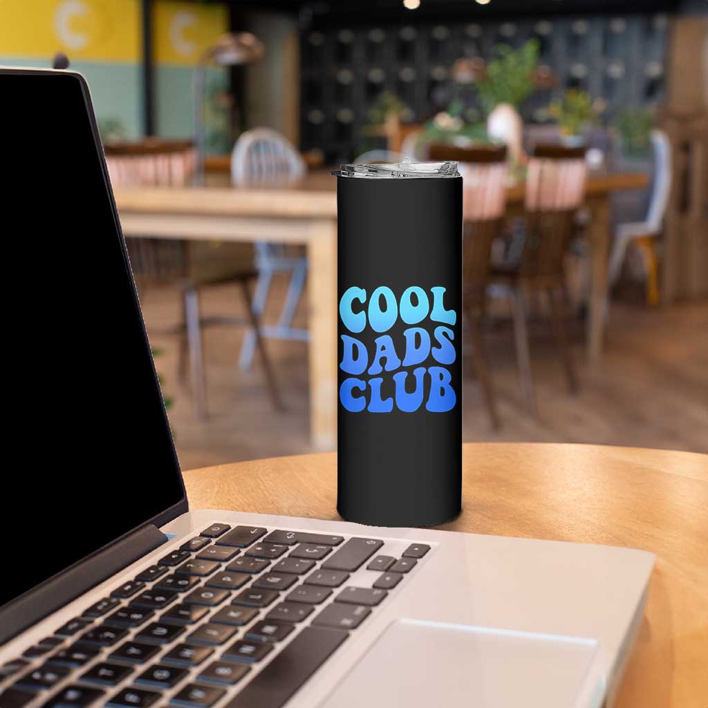 Cool Dads Club Blue Typography Skinny Tumbler Fathers Day Gift