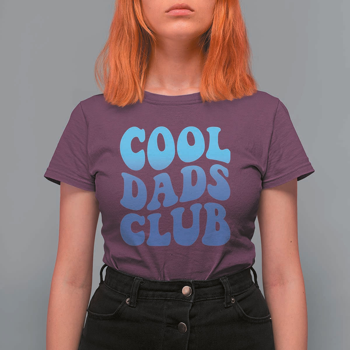 Cool Dads Club Blue Typography T Shirt For Women Fathers Day Gift
