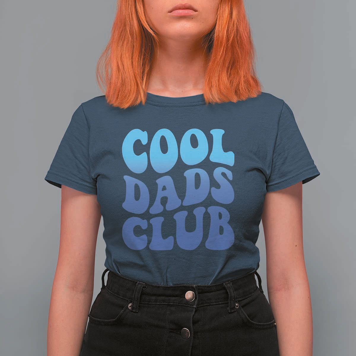 Cool Dads Club Blue Typography T Shirt For Women Fathers Day Gift