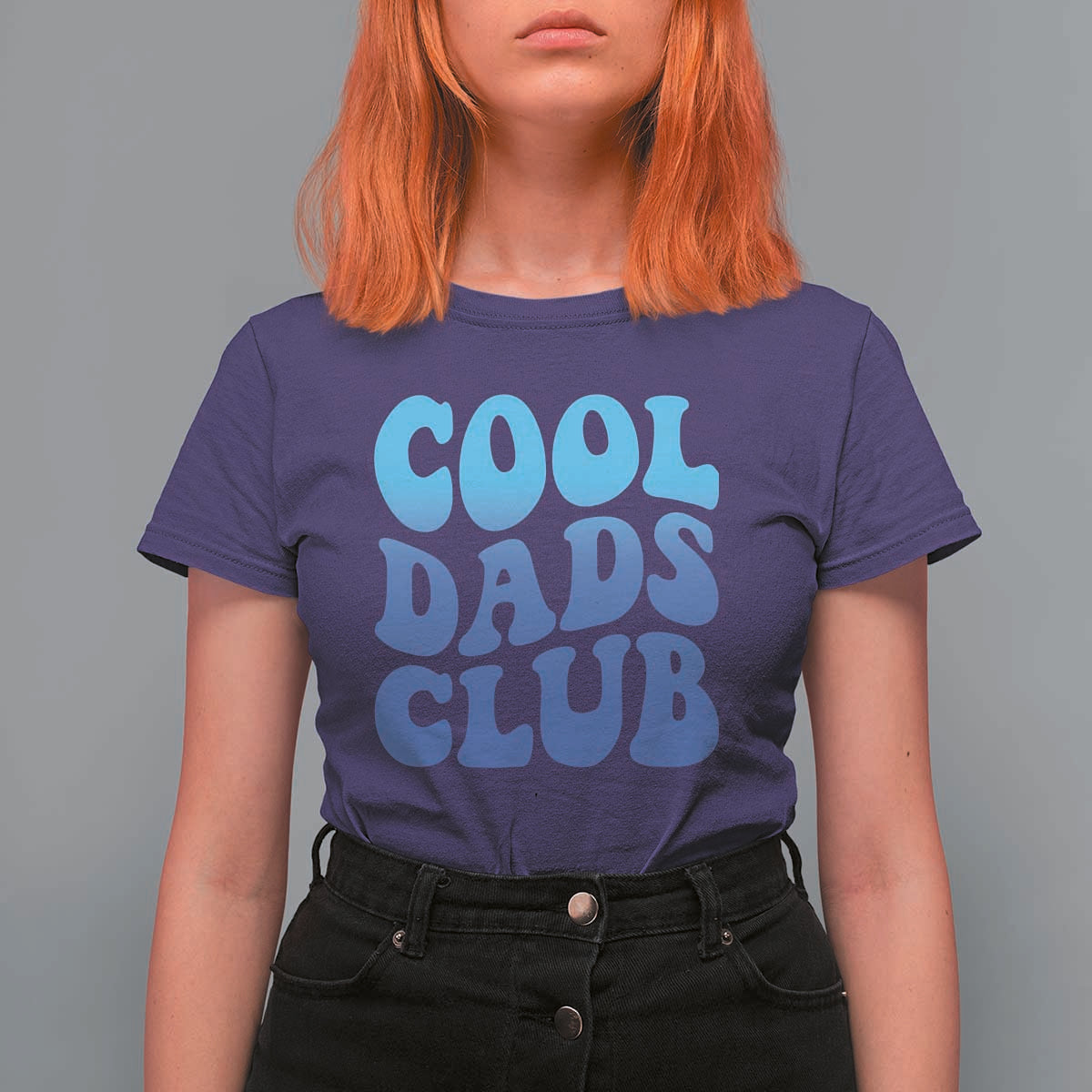 Cool Dads Club Blue Typography T Shirt For Women Fathers Day Gift
