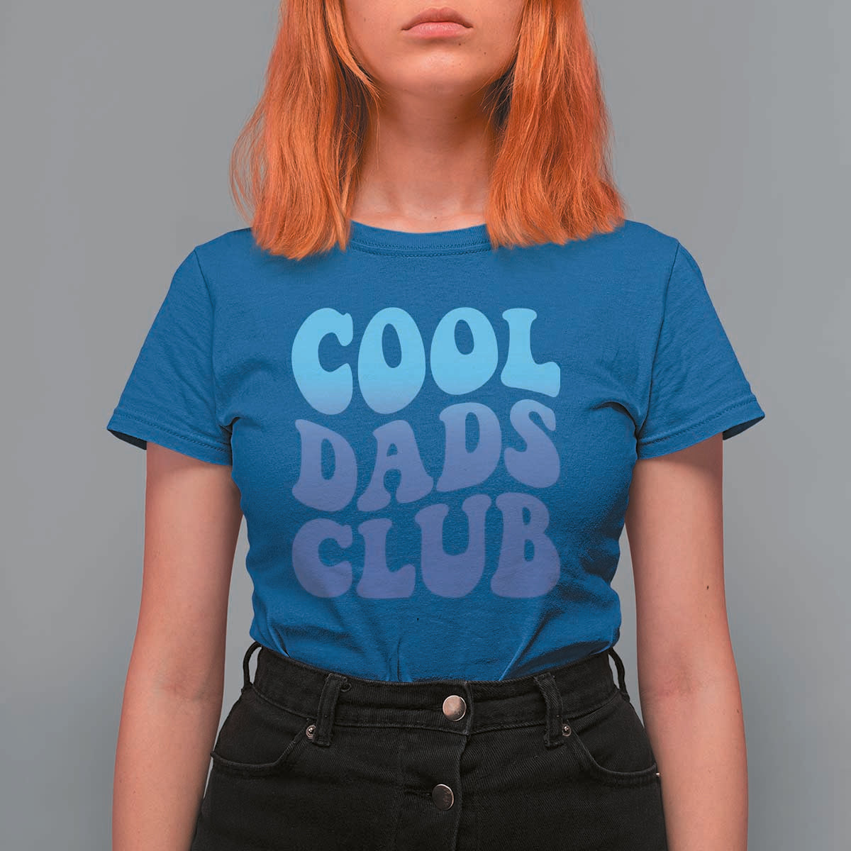 Cool Dads Club Blue Typography T Shirt For Women Fathers Day Gift