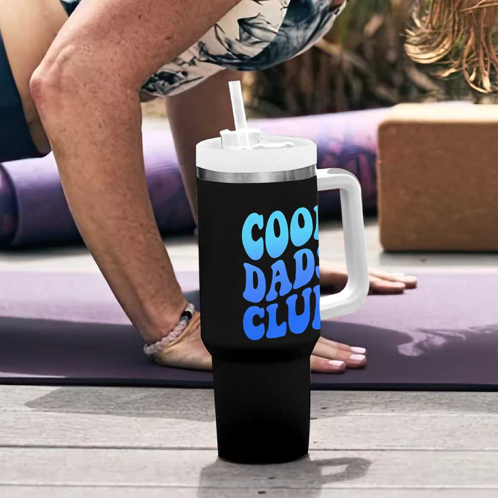 Cool Dads Club Blue Typography Tumbler With Handle Fathers Day Gift
