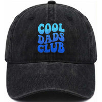 Cool Dads Club Blue Typography Washed Cotton Baseball Cap Fathers Day Gift