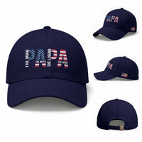 Vintage American Flag Papa The Man The Myth The Legend Baseball Cap Fathers Day Gift