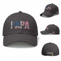 Vintage American Flag Papa The Man The Myth The Legend Baseball Cap Fathers Day Gift