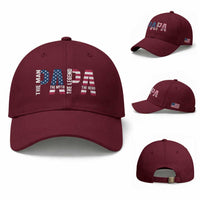 Vintage American Flag Papa The Man The Myth The Legend Baseball Cap Fathers Day Gift