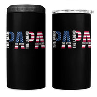 Vintage American Flag Papa The Man The Myth The Legend 4 in 1 Can Cooler Tumbler Fathers Day Gift