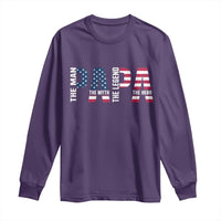 Vintage American Flag Papa The Man The Myth The Legend Long Sleeve Shirt Fathers Day Gift