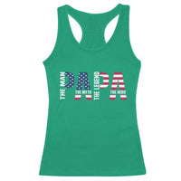 Vintage American Flag Papa The Man The Myth The Legend Racerback Tank Top Fathers Day Gift