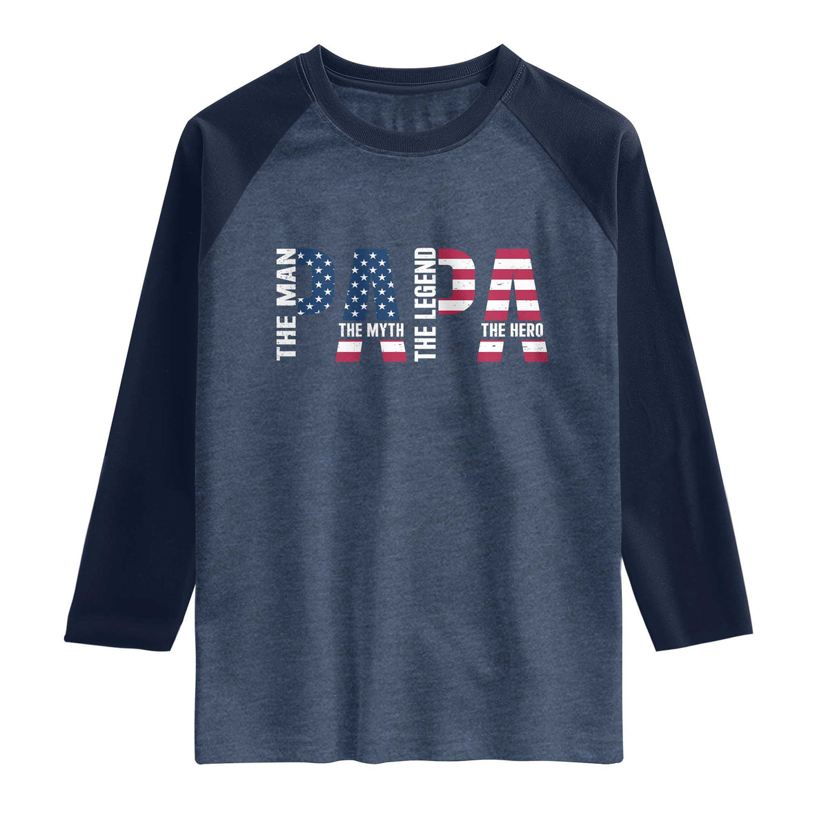 Vintage American Flag Papa The Man The Myth The Legend Raglan Shirt Fathers Day Gift