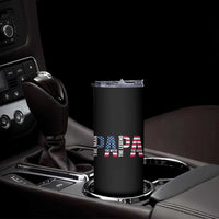 Vintage American Flag Papa The Man The Myth The Legend Skinny Tumbler Fathers Day Gift