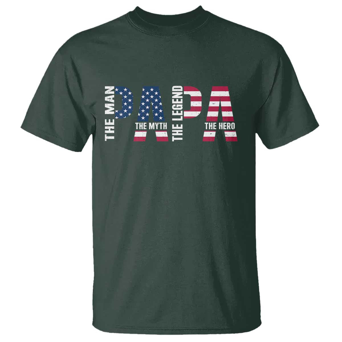 Vintage American Flag Papa The Man The Myth The Legend T Shirt Fathers Day Gift