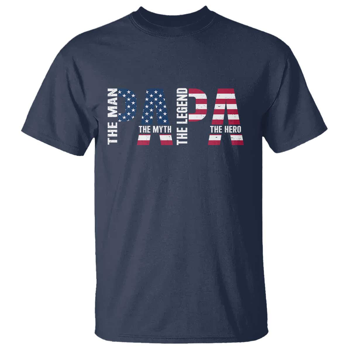 Vintage American Flag Papa The Man The Myth The Legend T Shirt Fathers Day Gift