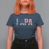 Vintage American Flag Papa The Man The Myth The Legend T Shirt For Women Fathers Day Gift