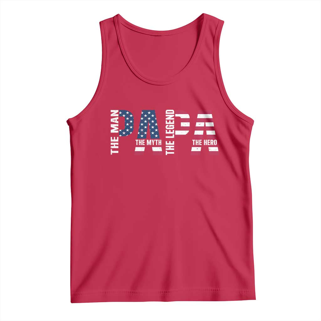 Vintage American Flag Papa The Man The Myth The Legend Tank Top Fathers Day Gift