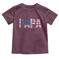 Vintage American Flag Papa The Man The Myth The Legend Toddler T Shirt Fathers Day Gift