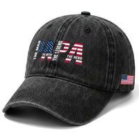 Vintage American Flag Papa The Man The Myth The Legend Washed Cotton Baseball Cap Fathers Day Gift
