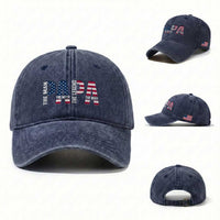 Vintage American Flag Papa The Man The Myth The Legend Washed Cotton Baseball Cap Fathers Day Gift