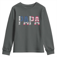 Vintage American Flag Papa The Man The Myth The Legend Youth Sweatshirt Fathers Day Gift