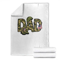 Proud Army Dad USA Flag Camo Throw Blanket Fathers Day Gift
