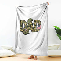 Proud Army Dad USA Flag Camo Throw Blanket Fathers Day Gift