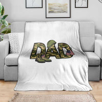 Proud Army Dad USA Flag Camo Throw Blanket Fathers Day Gift