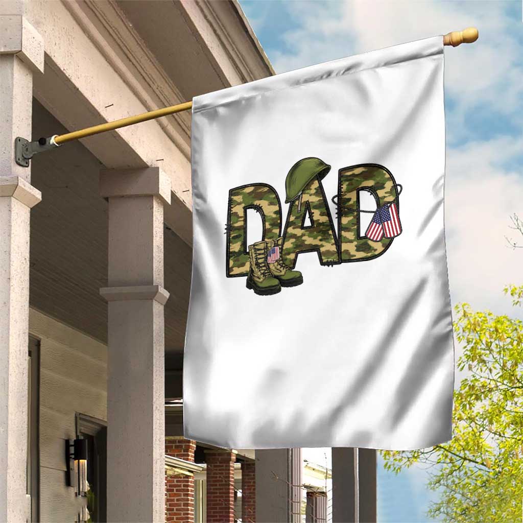 Proud Army Dad USA Flag Camo Garden Flag Fathers Day Gift