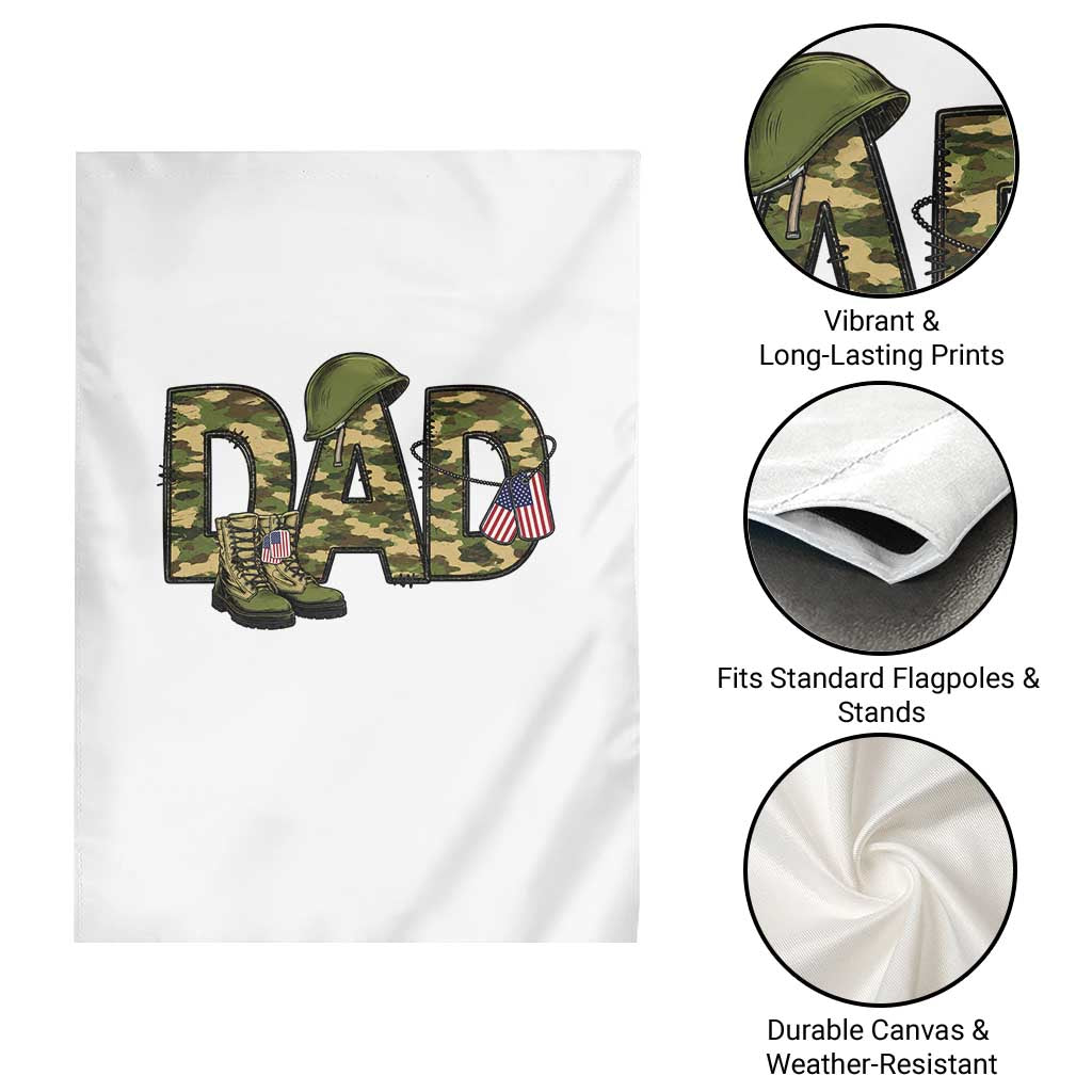 Proud Army Dad USA Flag Camo Garden Flag Fathers Day Gift