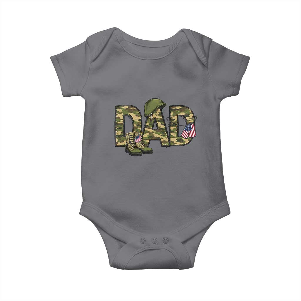 Proud Army Dad USA Flag Camo Baby Onesie Fathers Day Gift