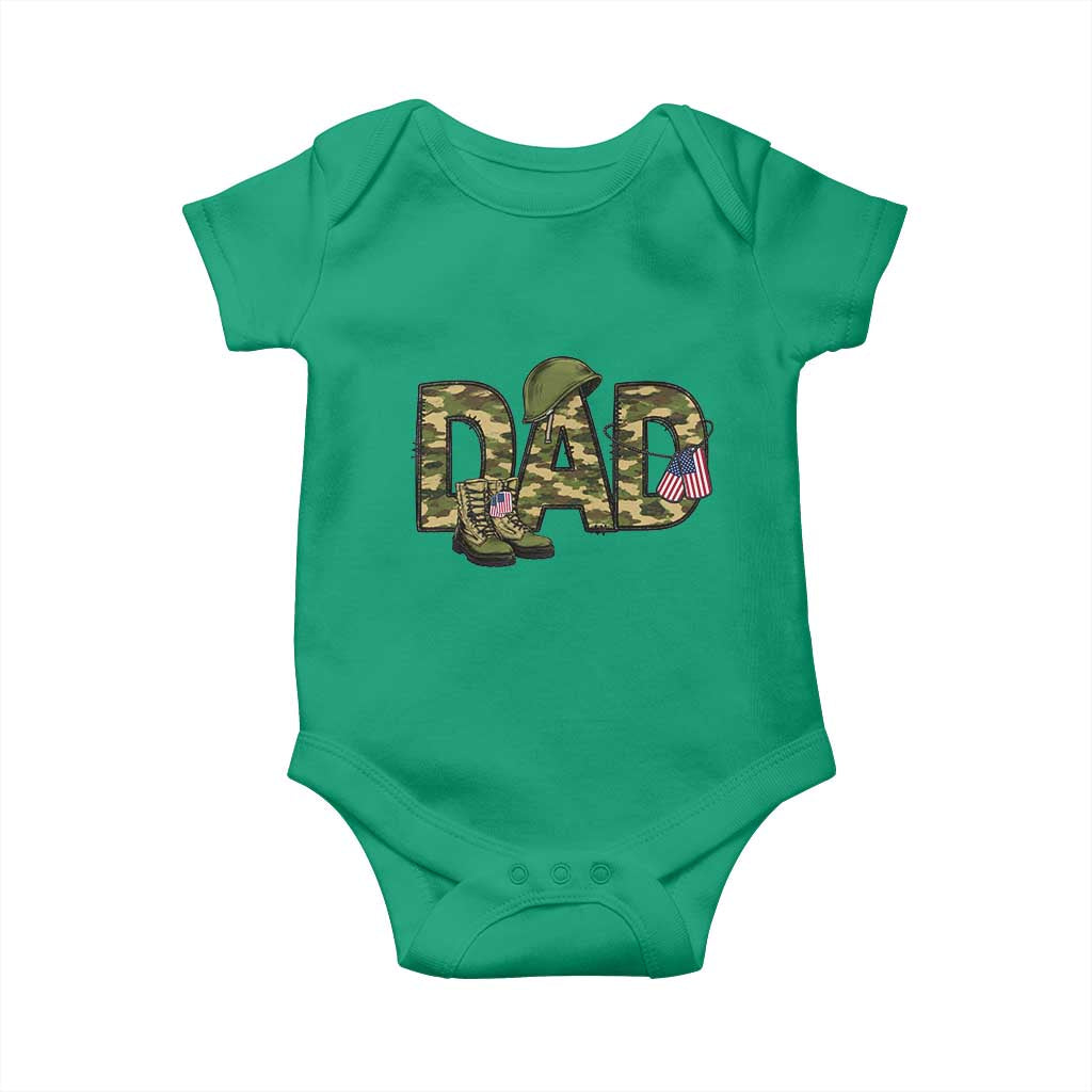 Proud Army Dad USA Flag Camo Baby Onesie Fathers Day Gift
