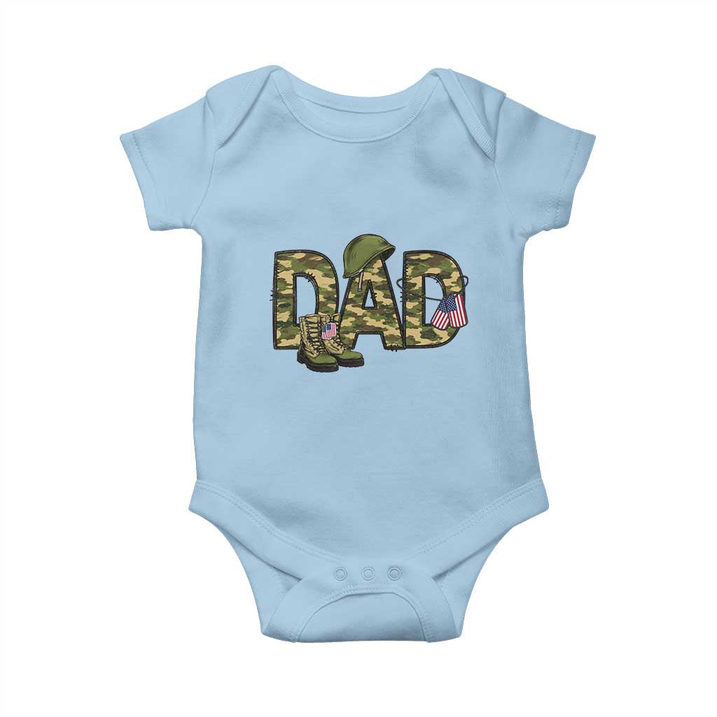 Proud Army Dad USA Flag Camo Baby Onesie Fathers Day Gift