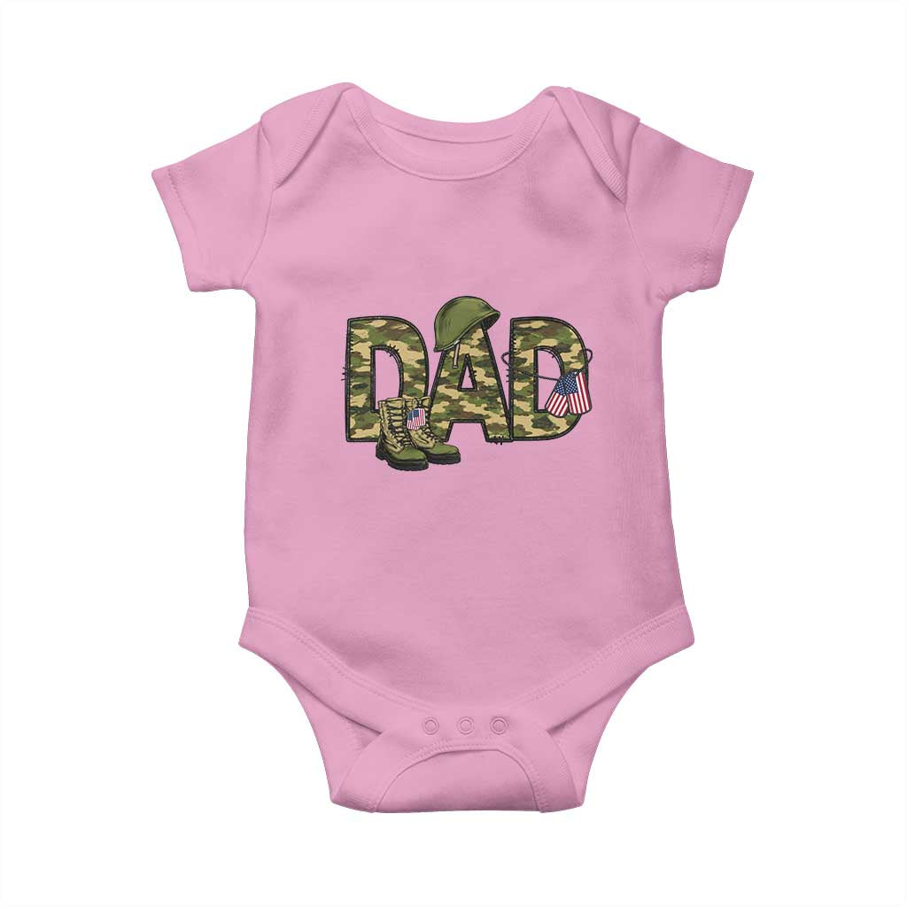 Proud Army Dad USA Flag Camo Baby Onesie Fathers Day Gift