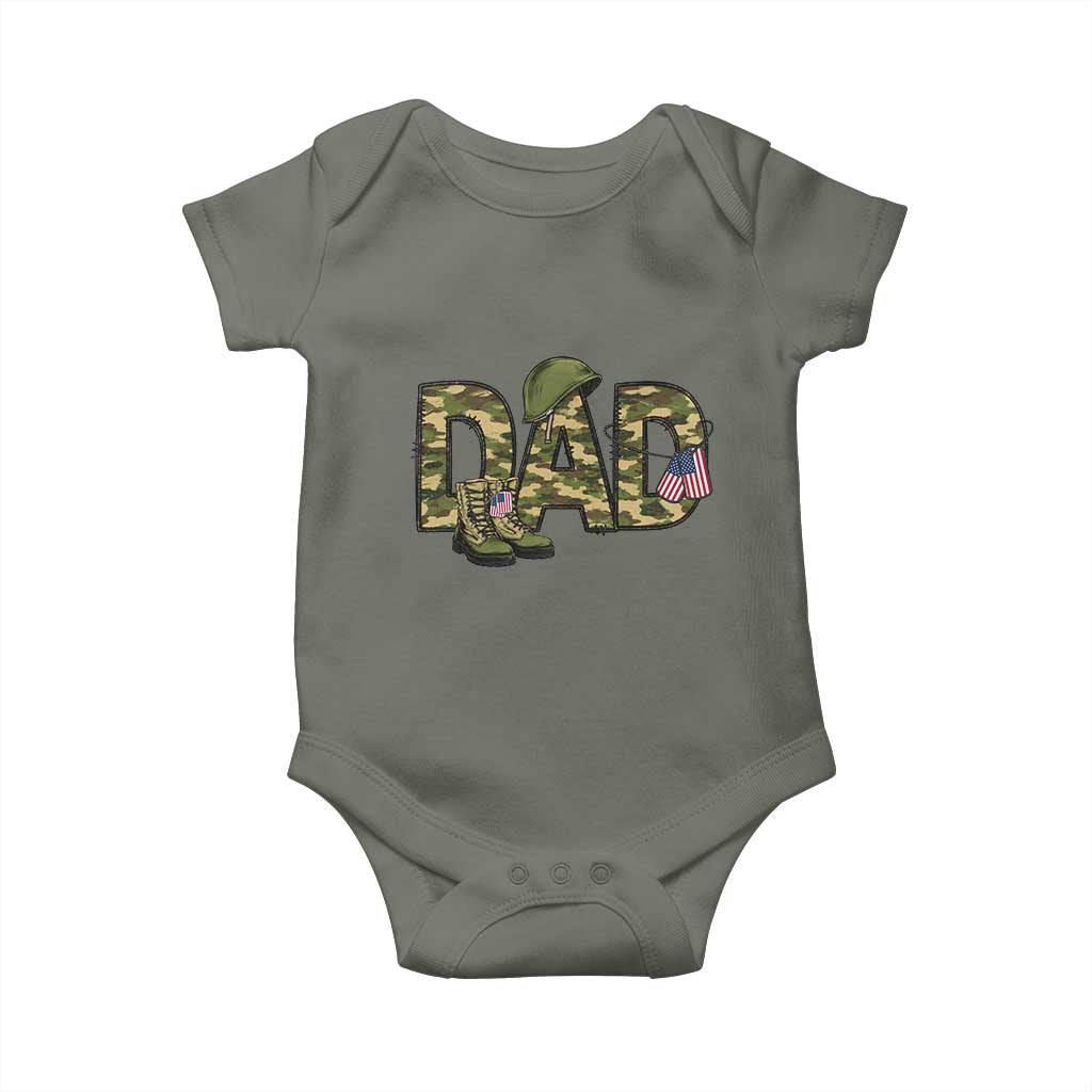 Proud Army Dad USA Flag Camo Baby Onesie Fathers Day Gift