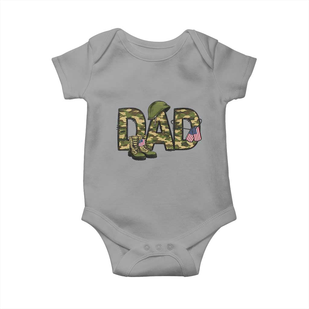 Proud Army Dad USA Flag Camo Baby Onesie Fathers Day Gift