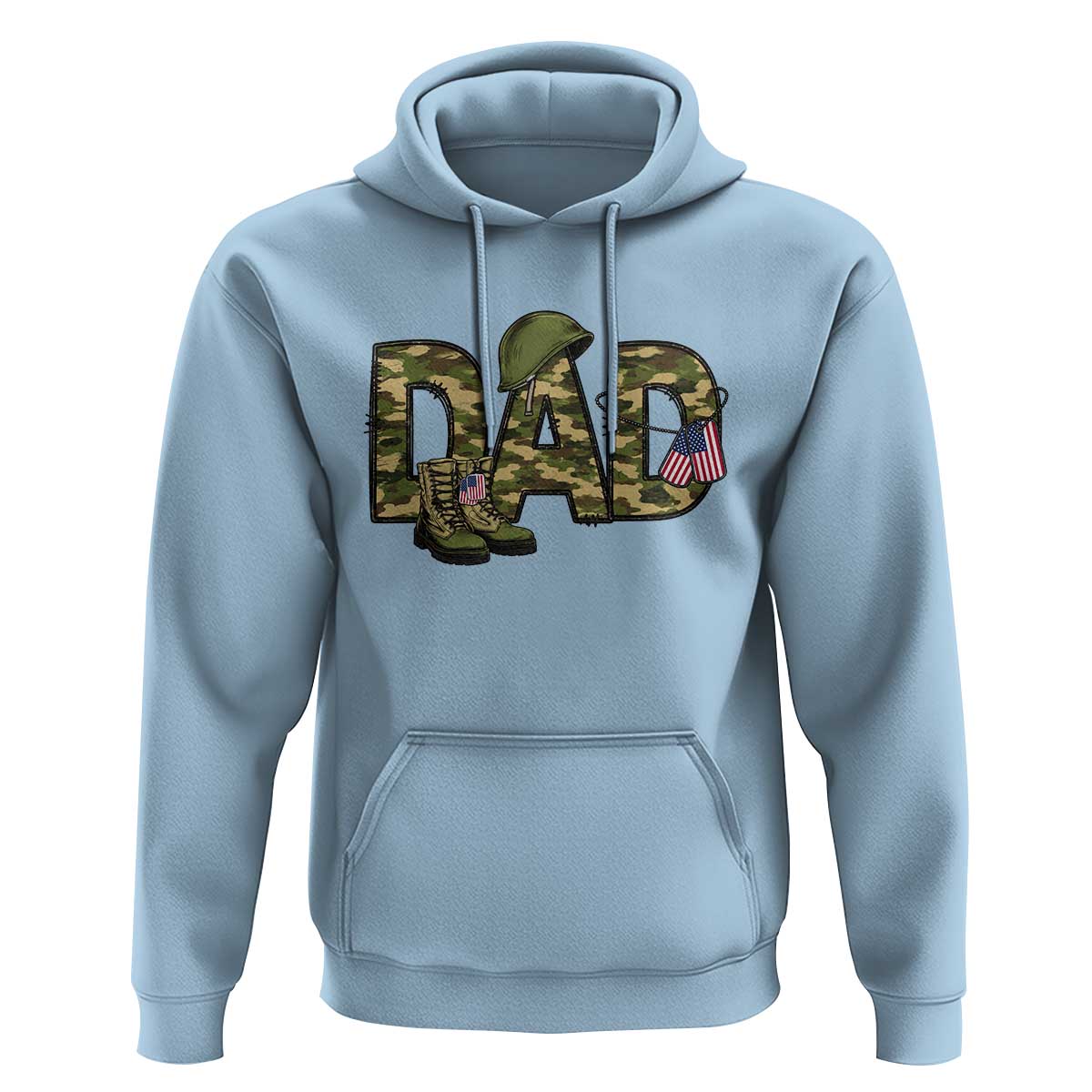 Proud Army Dad USA Flag Camo Hoodie Fathers Day Gift