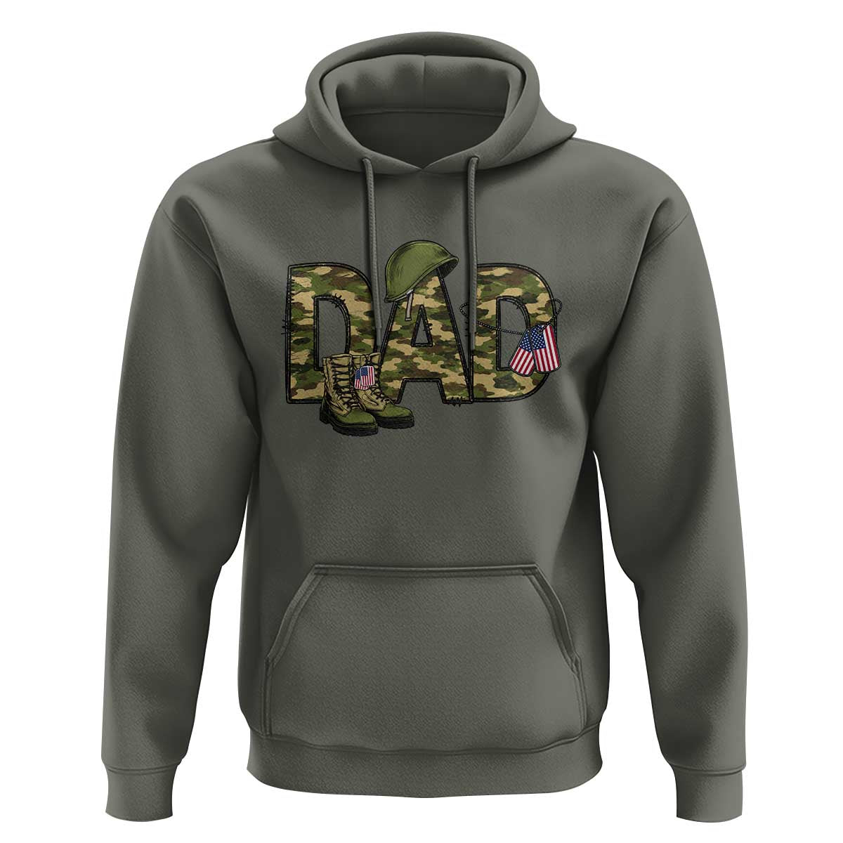 Proud Army Dad USA Flag Camo Hoodie Fathers Day Gift